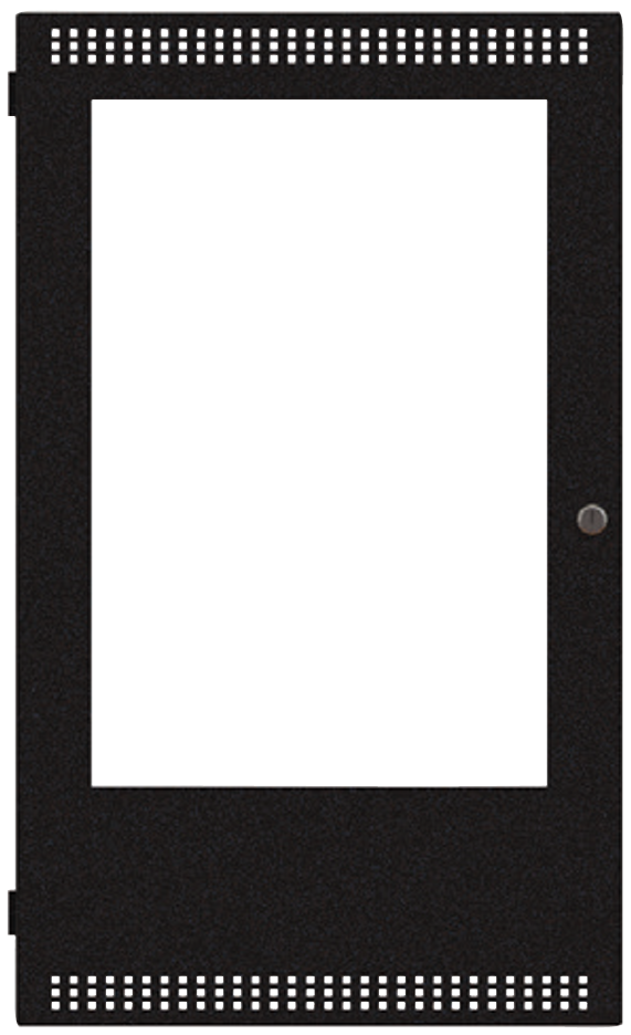 Puerta con Ventana de 3 Niveles, para Gabinete UB-1024DS de MIRCOM, Color Negro