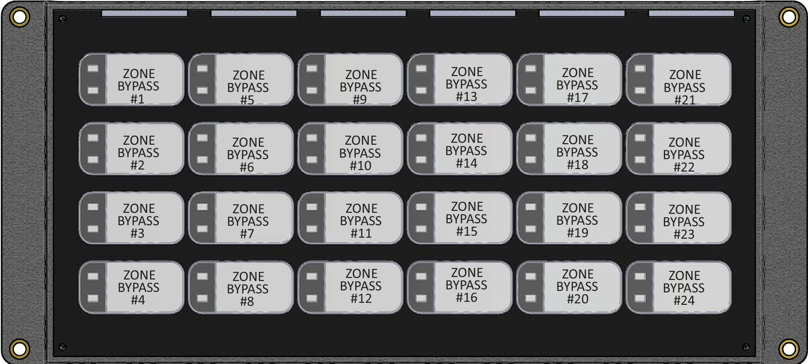 Modulo de 24 interuptores de entradas programables, compatibles con los paneles de la serie FX-400, FX-3000, FX-2000, FlexNet y MMX