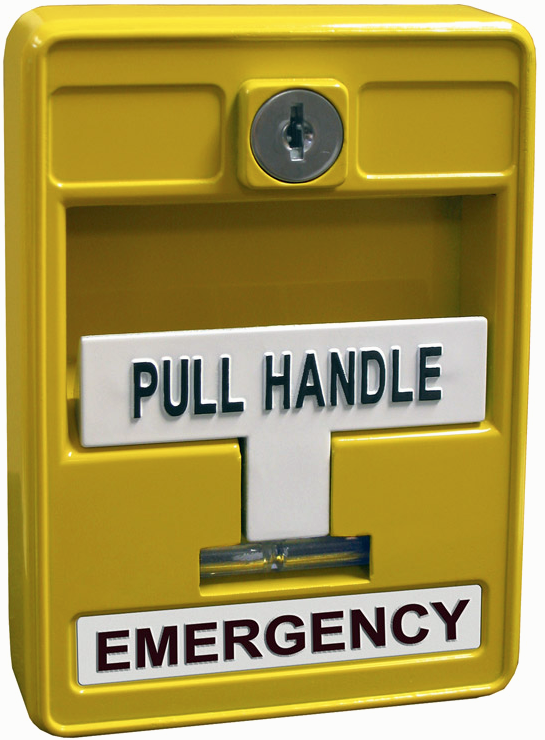 ESTACION MANUAL SENCILLA DE EMERGENCIA AMARILLA CON LLAVE