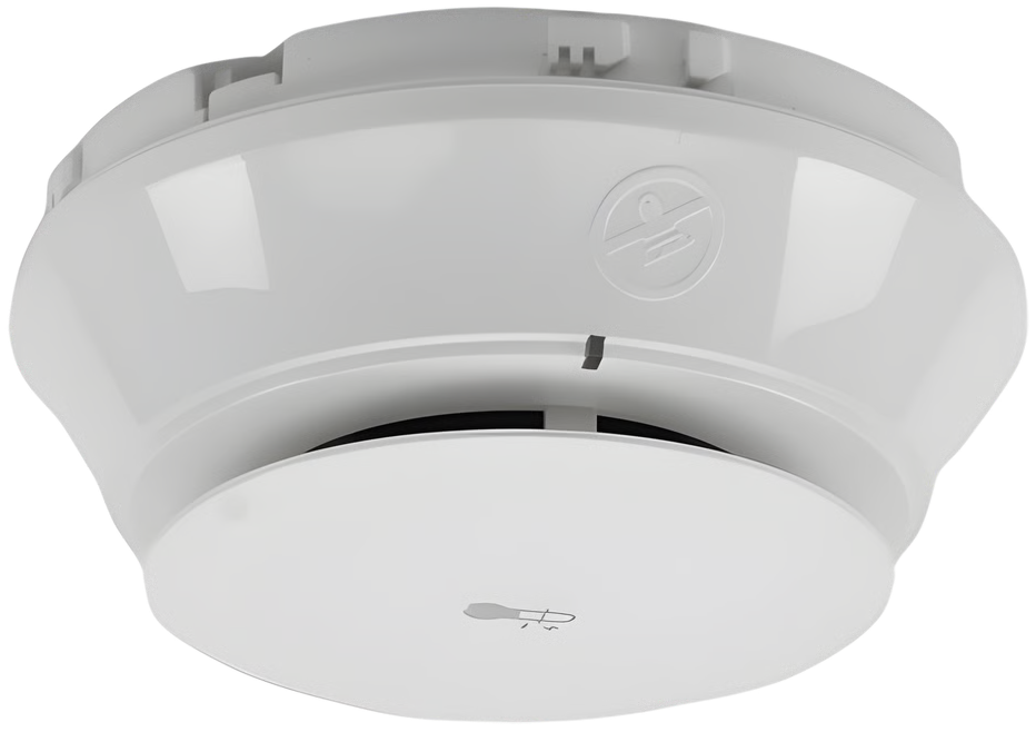 Detector de Calor, Direccionable, Inteligente, con Tasa de Incremento y Temperatura fija a 57 °C, Serie AP de MIRCOM, Color Blanco